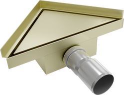 Mexen Flat-T M13 podlahový vpust trojuholníkový 20 x 20 cm, zlatý kartáčovaný - 1A10320