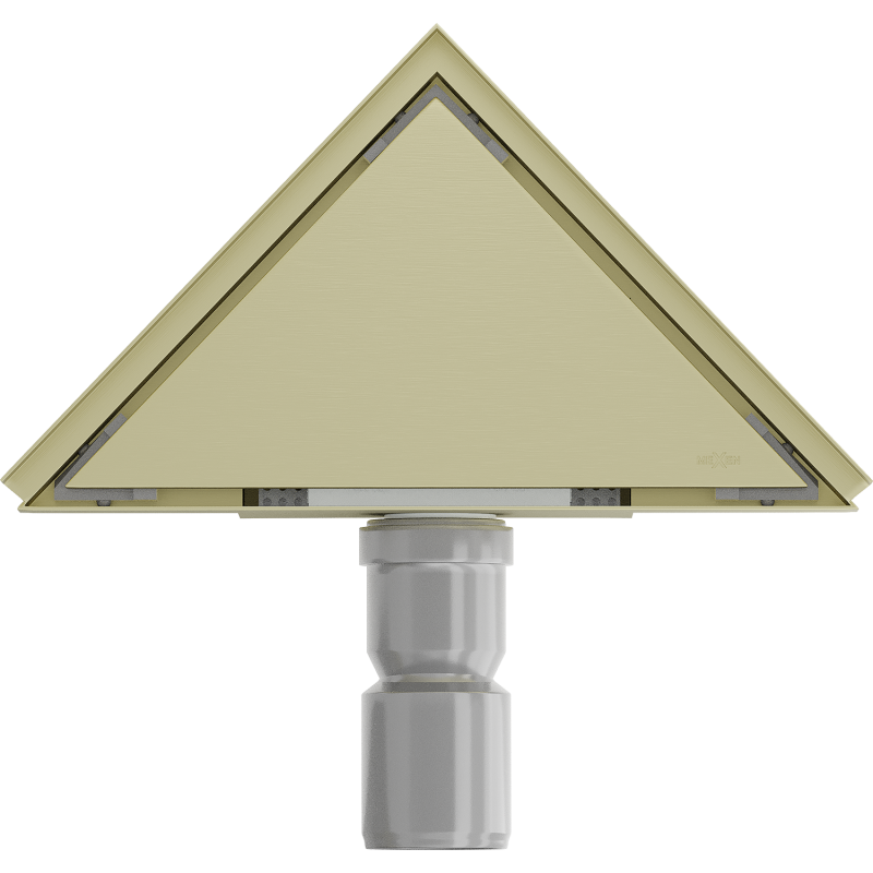 Mexen Flat-T M13 podlahový vpust trojuholníkový 20 x 20 cm, zlatý kartáčovaný - 1A10320