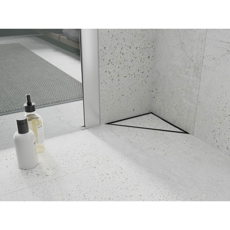 Mexen Flat-T M13 podlahový vpust trojuholníkový 20 x 20 cm, gun gray brúsený - 1E10320