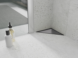 Mexen Flat-T M13 podlahový vpust trojuholníkový 20 x 20 cm, gun gray brúsený - 1E10320