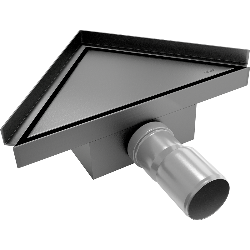 Mexen Flat-T M13 podlahový vpust trojuholníkový 20 x 20 cm, gun gray brúsený - 1E10320