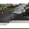Mexen Cesar granitový jednokomorový drez s odkvapkávačom 775 x 470 mm, Čierna, Sifón Zlatá - 6514771010-77-G