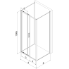 Mexen Exo-S 3S sprchovací kút 3-stenový posuvný 115 x 70 cm, transparentný, chróm - 8151-115-070-01-00-3S