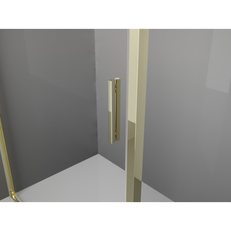 Mexen Exo-S 3S sprchový kút 3-stenný posuvný 95 x 70 cm, priehľadný, zlatý - 8151-095-070-50-00-3S