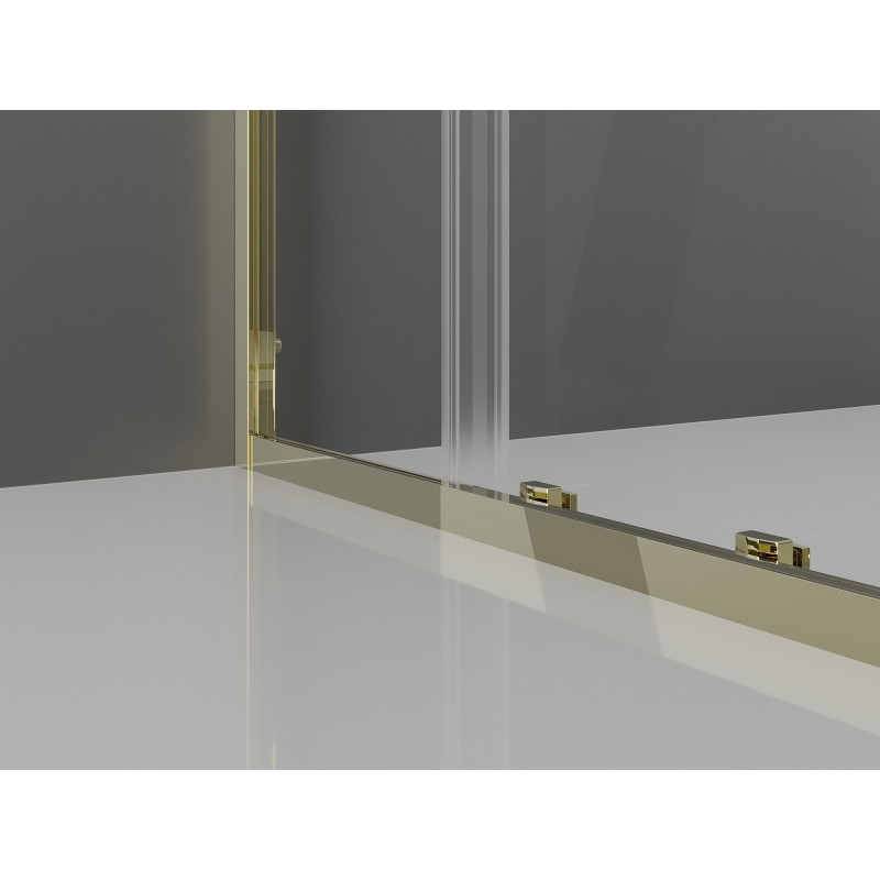 Mexen Exo-S 3S sprchový kút 3-stenový posuvný 125 x 70 cm, transparentný, zlatý - 8151-125-070-50-00-3S