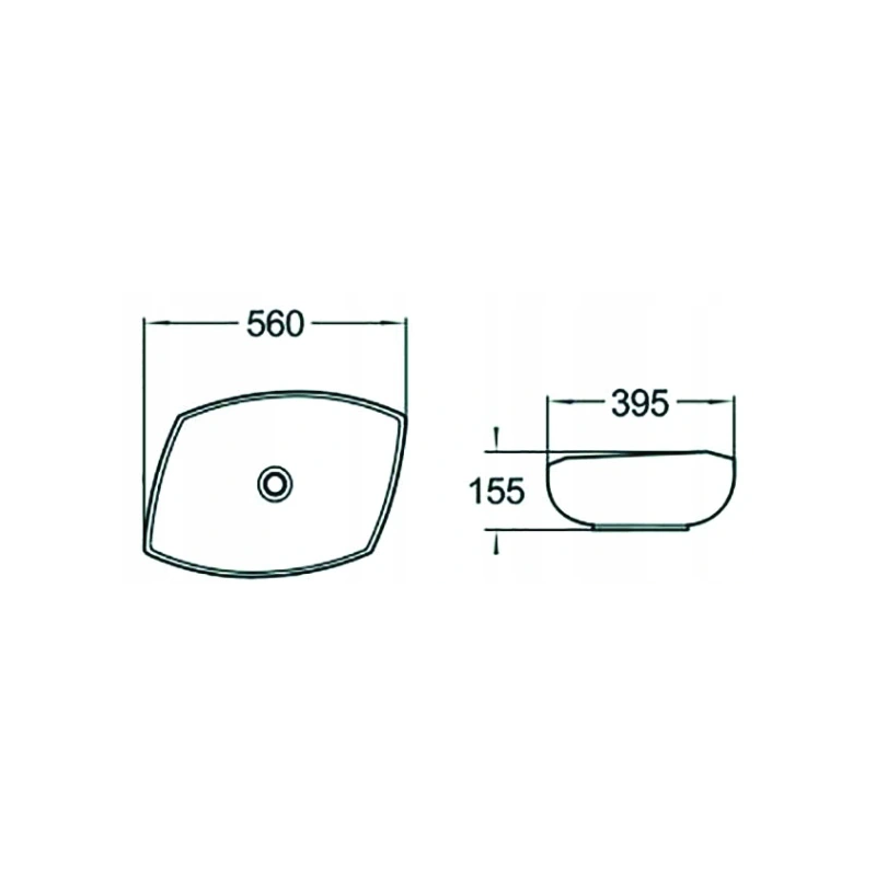 Mexen Gianna umývadlo na dosku 56 x 39 cm, biele - 21915600