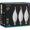 Mexen Nova 3x LED žiarovka plameň E14, C37, 8W, Studená - 6500K, 840 lm - L106-E14-0865-01x03