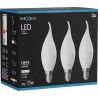 Mexen Nova 3x LED žiarovka plameň E14, C37, 10W, Neutrálna - 4000K, 1055 lm - L106-E14-1040-01x03