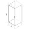 Mexen Exo-3S trojstranná sprchová kabína s krídlovými dverami 95 x 75 cm, priehľadná, zlatá - 8181-095-075-50-00-3S