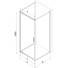 Mexen Exo-BR 3S sprchový kút 3-stenový otočný 95 x 120 cm, transparentný, čierny - 8181-095-120-70-00-3S