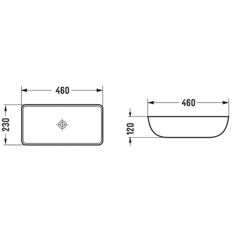 Mexen Klara umývadlo na dosku 46 x 23 cm, čierny mat - 21564685