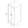 Mexen Exo-3S 3-stenná sprchová kabína s otváracími dverami 80 x 80 cm, transparentná, zlatá - 8182-080-080-50-00-3S