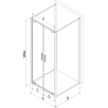 Mexen Exo-BR Duo 3S sprchová kabína 3-stenná otočná 90 x 100 cm, transparentná, zlatá - 8182-090-100-50-00-3S