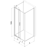 Mexen Exo-S 3S sprchová kabína 3-stenová posuvná 105 x 100 cm, transparentná, čierna - 8151-105-100-70-00-3S