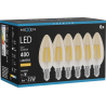 Mexen Vintis 6x LED filamentová žiarovka E14, C35, 4W, Teplá - 2200K, 400 lm, jantárová - L154-E14-0422-50x06