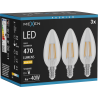 Mexen Vintis 3x LED filament žiarovka E14, C35, 4W, Teplá - 2700K, 470 lm, číra - L154-E14-0427-00x03
