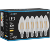 Mexen Vintis 6x Žiarovka filament LED E14, C35, 4W, Teplá - 2700K, 470 lm, číra - L154-E14-0427-00x06