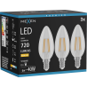 Mexen Vintis 3x LED vláknová žiarovka E14, C35, 6W, Teplá - 2700K, 720 lm, číra - L154-E14-0627-00x03