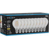 Mexen Vintis 10x LED vlákno žiarovka E14, G45, 4W, Teplá - 2700K, 470 lm, číra - L156-E14-0427-00x10