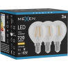 Mexen Vintis 3x LED žiarovka filament E14, G45, 6W, Teplá - 2700K, 720 lm, číra - L156-E14-0627-00x03