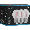Mexen Vintis 3x Žiarovka filament LED E27, G45, 4W, 55 lm, červená - L156-E27-04XX-45x03