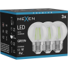 Mexen Vintis 3x LED filamentová žiarovka E27, G45, 4W, 55 lm, zelená - L156-E27-04XX-46x03