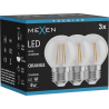 Mexen Vintis 3x LED vlákno žiarovka E27, G45, 4W, 55 lm, oranžová - L156-E27-04XX-48x03