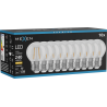 Mexen Vintis 10x LED žiarovka filament E27, G45, 2W, Teplá - 2700K, 240 lm, číra - L156-E27-0227-00x10