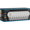 Mexen Vintis 10x LED filament žiarovka E27, G45, 4W, Teplá - 2700K, 470 lm, číra - L156-E27-0427-00x10