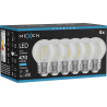 Mexen Vintis 6x LED žiarovka filament E27, G45, 4W, Studená - 6500K, 470 lm, číra - L156-E27-0465-00x06