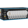 Mexen Vintis 10x LED žiarovka s vláknom E27, G45, 6W, Teplá - 2700K, 720 lm, číra - L156-E27-0627-00x10