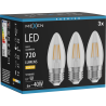 Mexen Vintis 3x LED žiarovka filament E27, C35, 6W, Teplá - 2700K, 720 lm, číra - L154-E27-0627-00x03