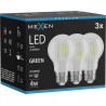 Mexen Vintis 3x žiarovka filament LED E27, A60, 4W, 55 lm, zelená - L150-E27-04XX-46x03