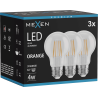 Mexen Vintis 3x LED filamentná žiarovka E27, A60, 4W, 55 lm, oranžová - L150-E27-04XX-48x03