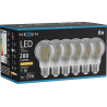 Mexen Vintis 6x LED filamentová žiarovka E27, A60, 4W, Teplá - 2200K, 280 lm, dymová - L150-E27-0422-70x06