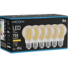 Mexen Vintis 6x žiarovka filament LED E27, A60, 8W, Teplá - 2200K, 750 lm, amber - L150-E27-0822-50x06
