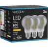 Mexen Vintis 3x LED vláknová žiarovka E27, A60, 8W, Teplá - 2200K, 600 lm, dymová - L150-E27-0822-70x03