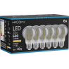 Mexen Vintis 6x Žiarovka filament LED E27, A60, 8W, Teplá - 2200K, 600 lm, smoke - L150-E27-0822-70x06