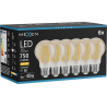 Mexen Vintis 6x Žiarovka filament LED E27, A60, 8W, Teplá - 2700K, 750 lm, jantárová - L150-E27-0822-50x06