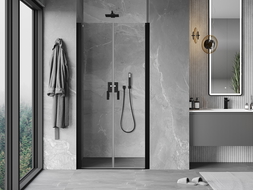 Mexen Mist sprchové dvere jednokrídlové 120 cm, priehľadné, čierne - 8A7-120-000-70-00