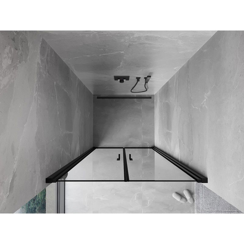 Mexen Mist sprchové dvere výklopné 110 cm, čierny rám, čierne - 8A7-110-000-70-70