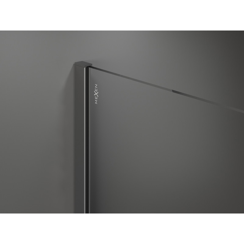 Mexen Kioto sprchová stena Walk-in 120 x 200 cm, čierne ombré 8 mm, zbraňový kov - 800-120-101-95-76