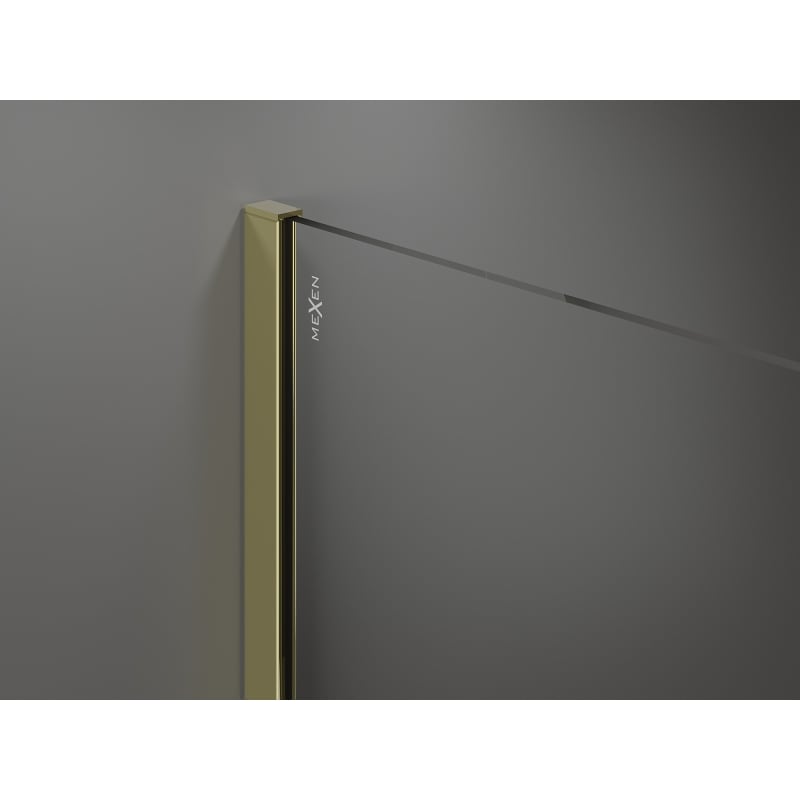 Mexen Kioto sprchová stena Walk-in 130 x 200 cm, ombre biela 8 mm, zlatá - 800-130-101-50-86