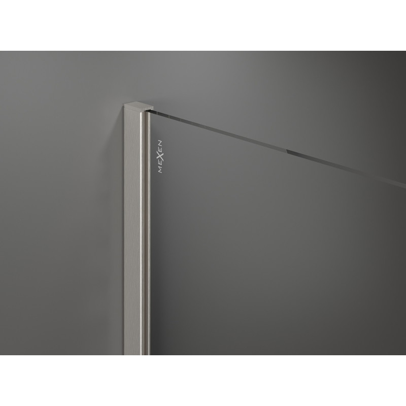 Mexen Kioto sprchová stena Walk-in 70 x 200 cm, biela ombre 8 mm, brúsený nikel - 800-070-101-97-86