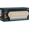 Mexen Vintis 10x LED žiarovka filament E27, G80, 2W, Teplá - 2200K, 180 lm, amber - L155-E27-0222-50x10