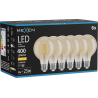 Mexen Vintis 6x LED žiarovka filament E27, G80, 4W, Teplá - 2700K, 400 lm, jantárová - L155-E27-0427-50x06