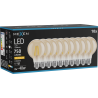 Mexen Vintis 10x žiarovka filament LED E27, G80, 8W, Teplá - 2200K, 750 lm, jantárová - L155-E27-0822-50x10