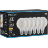 Mexen Vintis 6x LED žiarovka vlákno E27, G80, 8W, Teplá - 2700K, 1055 lm, číra - L155-E27-0827-00x06