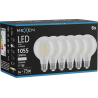 Mexen Vintis 6x Žiarovka filament LED E27, G80, 8W, Neutrálna - 4000K, 1055 lm, číra - L155-E27-0840-00x06