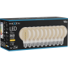 Mexen Vintis 10x žiarovka filament špirála LED E27, G80, 4W, Teplá - 2700K, 360 lm, jantár - L165-E27-0427-50x10